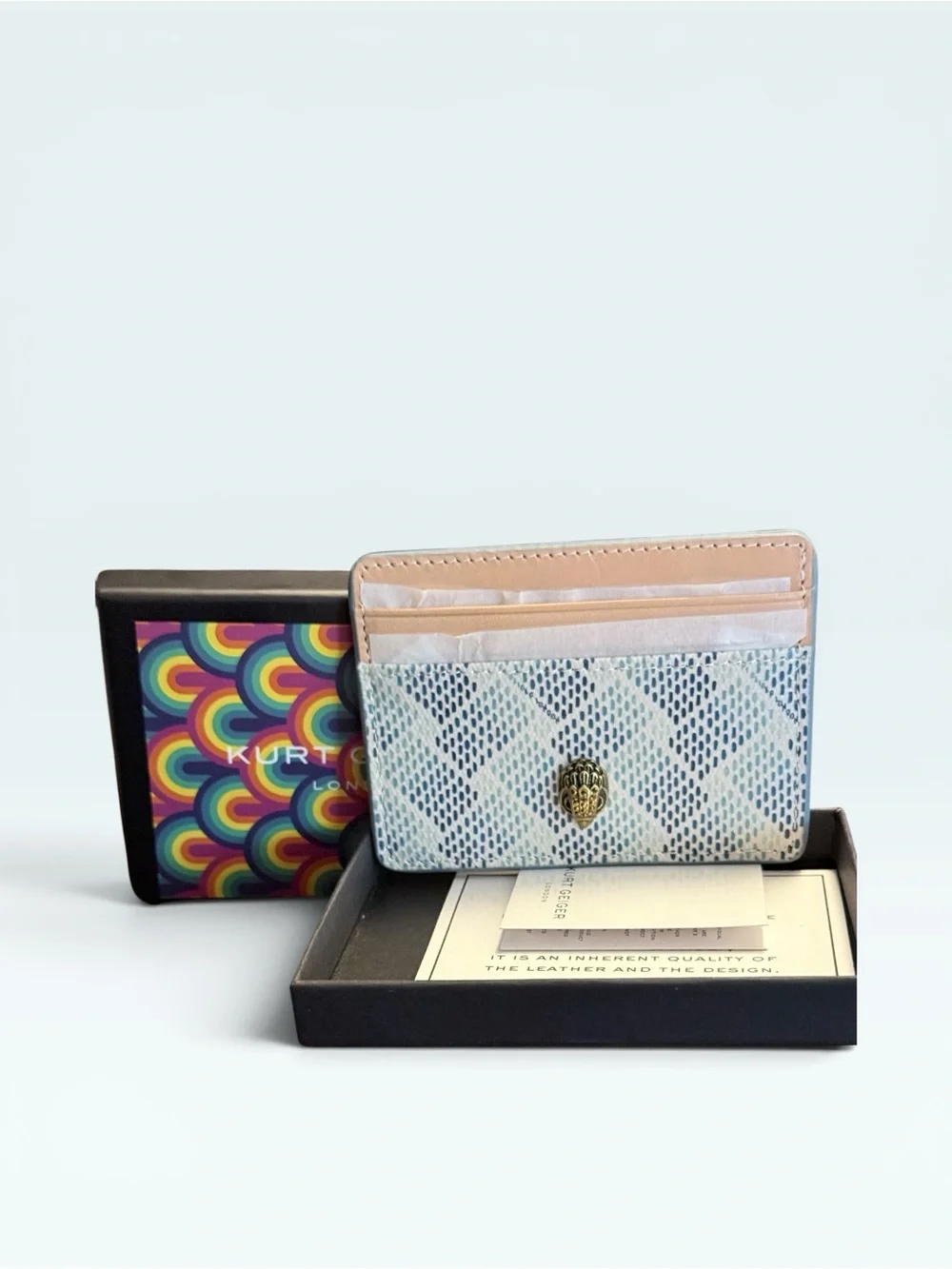 Kurt Geiger NIB Blue Snake-Print Card Holder